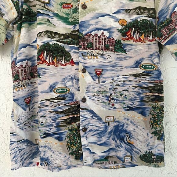 HILO HATTIE Shirt Mens Size Medium Button Down Hawaiian Floral Beach Surf VTG - Picture 3 of 9